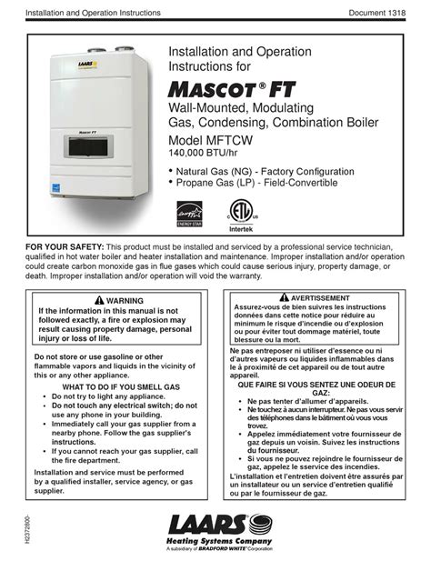 Tips for Upgrading Your HVAC System with the Laars Mascot FT Manual